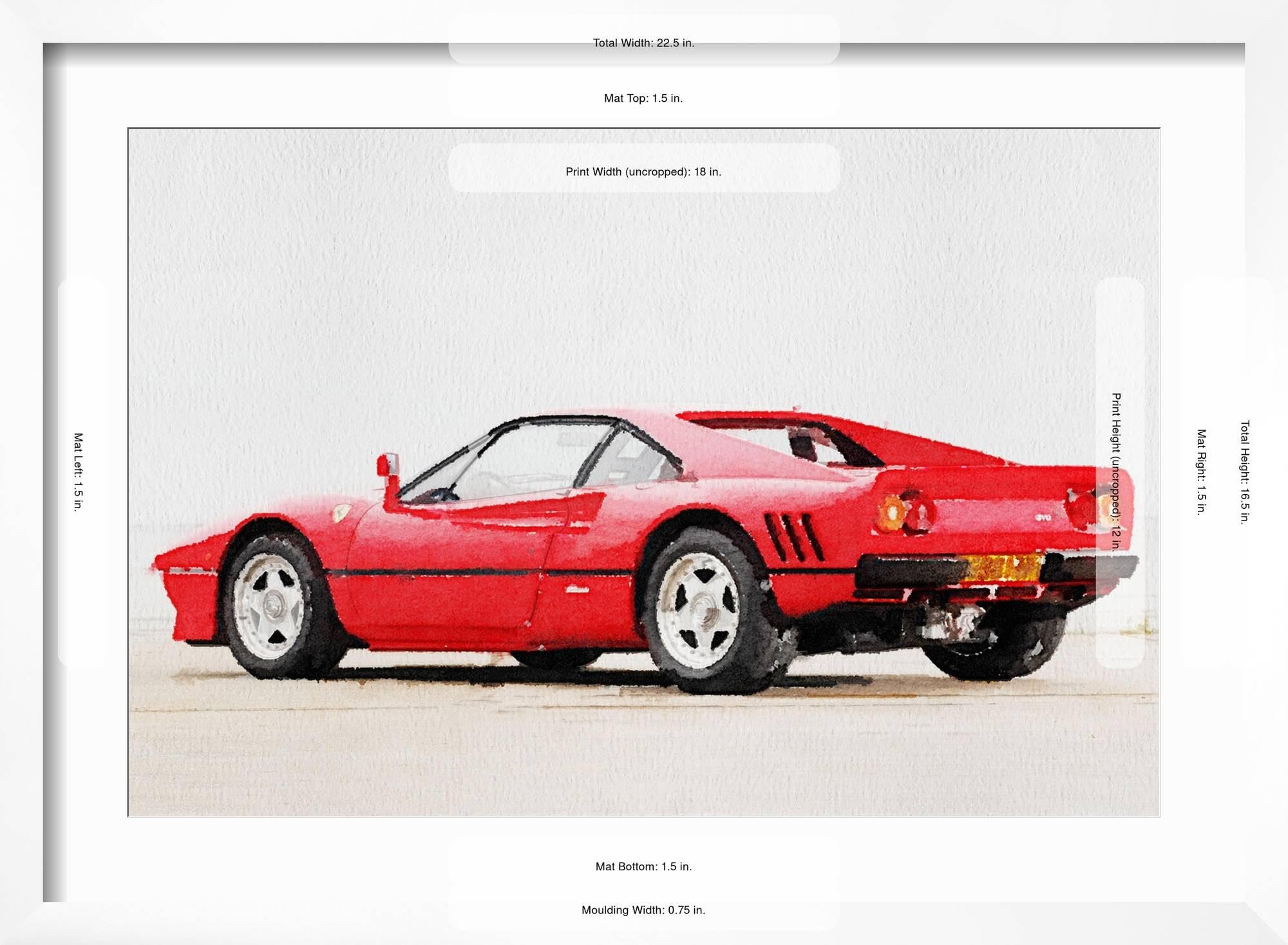 フェラーリ 288 GTO アート Amazon.com: AllPosters Wall Art Print 1980 Ferrari 288 GTO